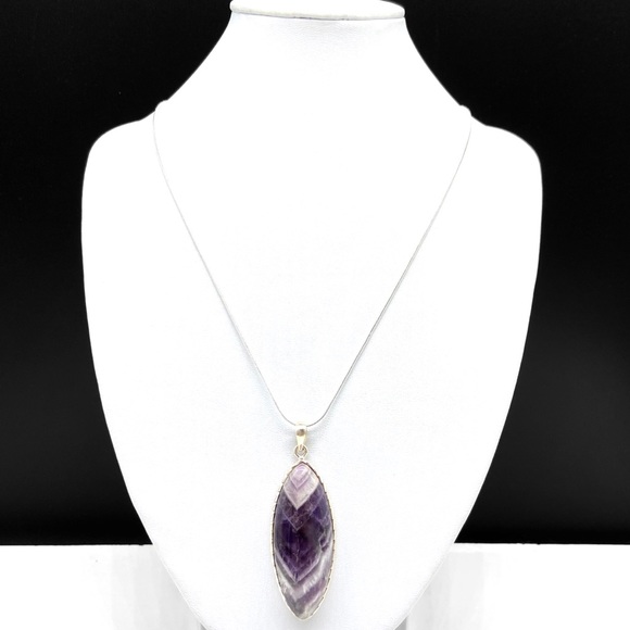 Jewelry - Chevron Amethyst Sterling Silver Pendant Necklace